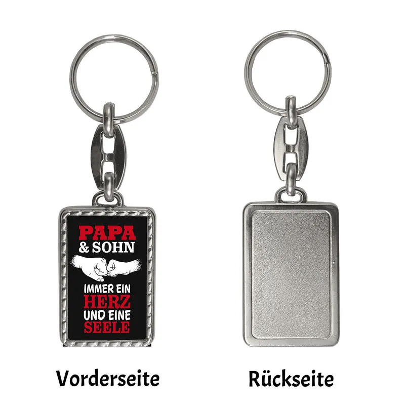 Papa & Sohn ein Herz und eine Seele Schlüsselanhänger mit Spruch