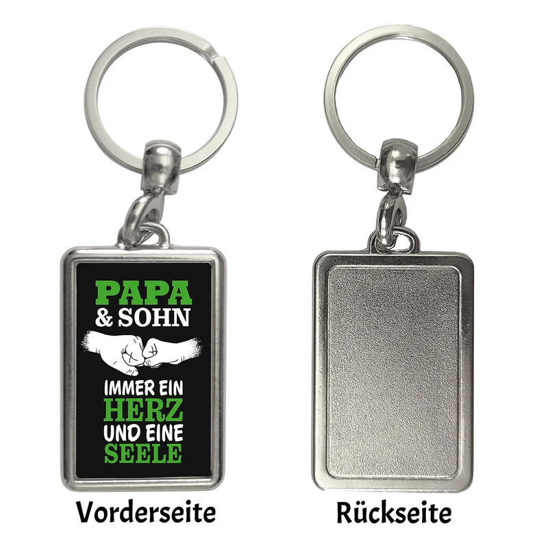 Papa & Sohn ein Herz und eine Seele Schlüsselanhänger mit Spruch