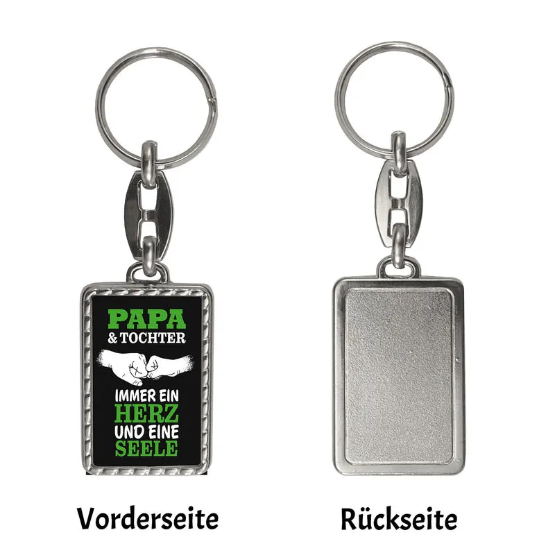 Papa & Tochter ein Herz und eine Seele Schlüsselanhänger mit Spruch