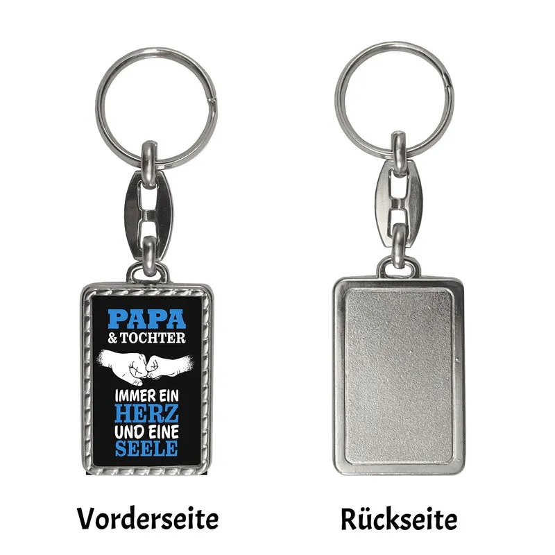 Papa & Tochter ein Herz und eine Seele Schlüsselanhänger mit Spruch