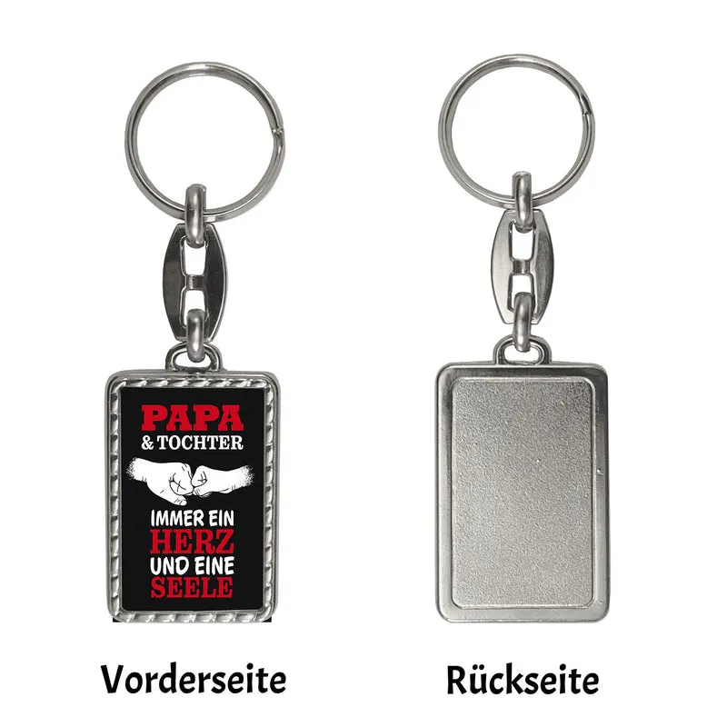 Papa & Tochter ein Herz und eine Seele Schlüsselanhänger mit Spruch