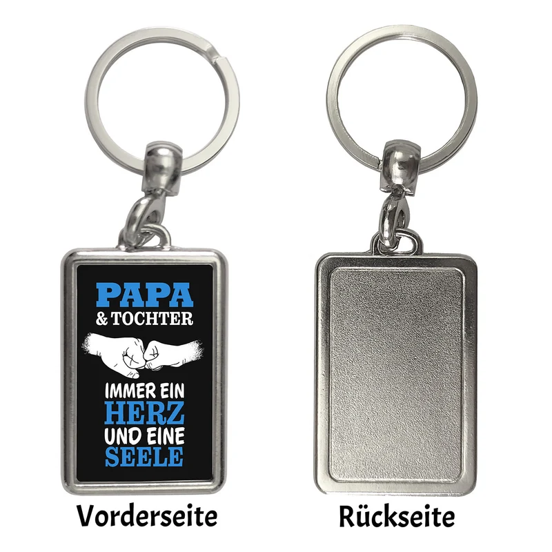 Papa & Tochter ein Herz und eine Seele Schlüsselanhänger mit Spruch