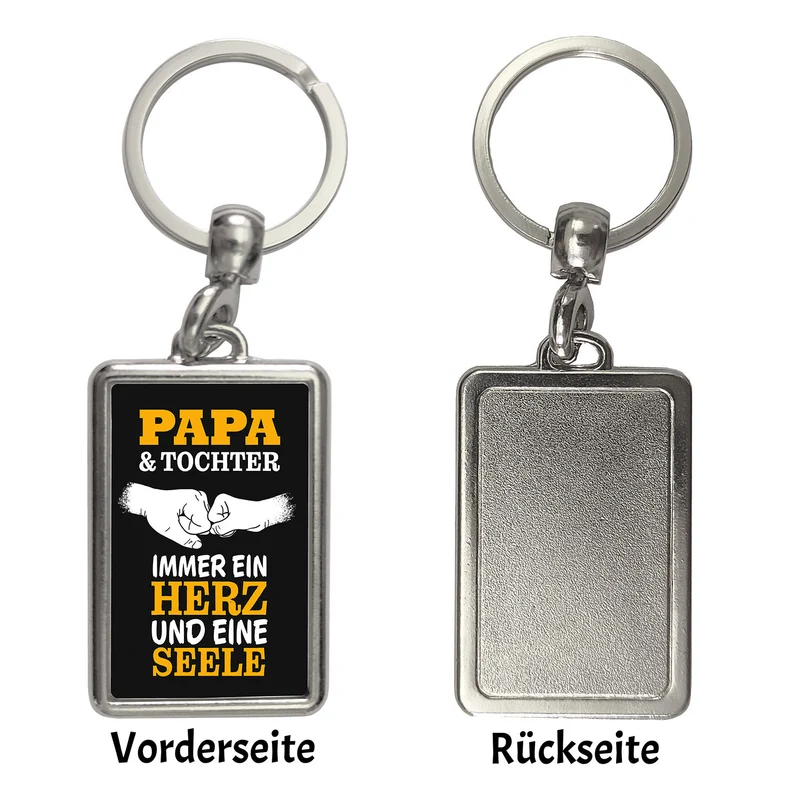 Papa & Tochter ein Herz und eine Seele Schlüsselanhänger mit Spruch