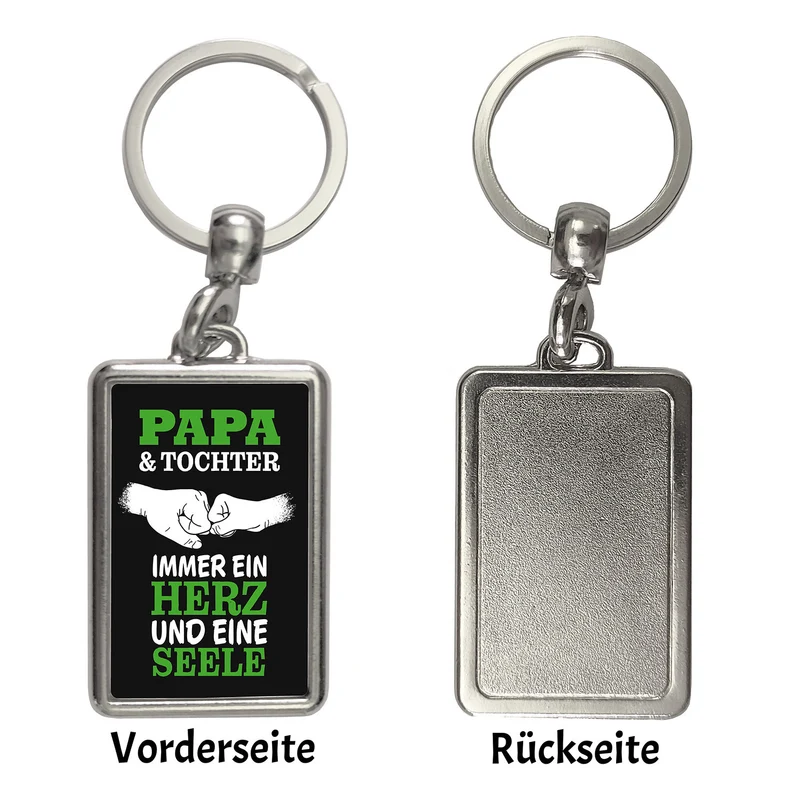 Papa & Tochter ein Herz und eine Seele Schlüsselanhänger mit Spruch