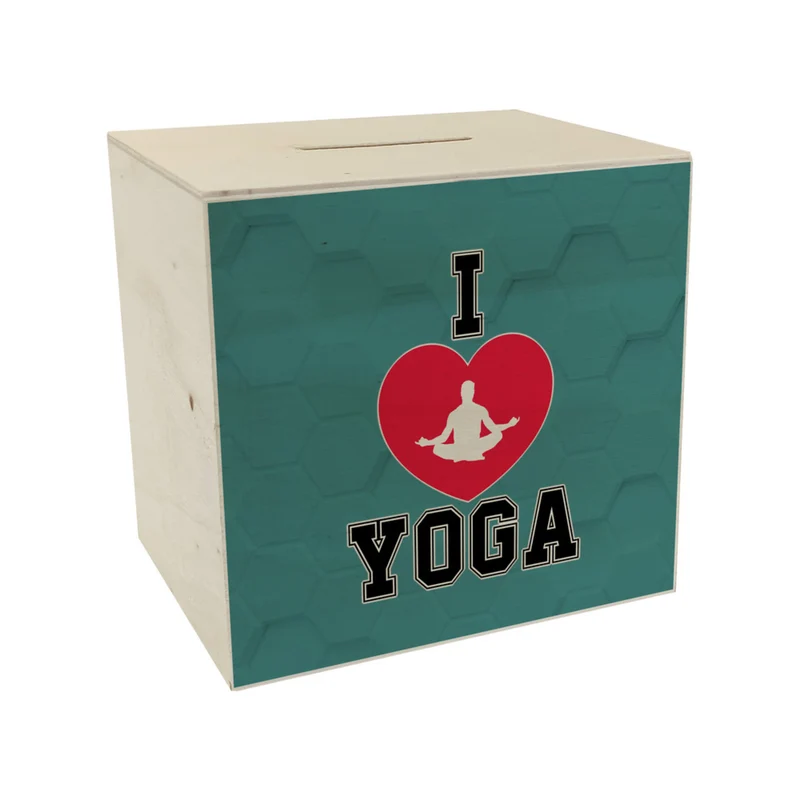 I love Yoga Spardose für Yogalehrer