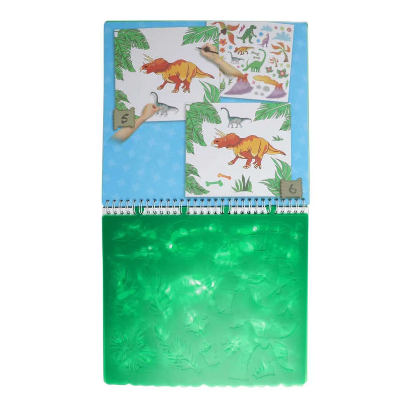 Dinosaurier Skizzenbuch mit Schablonen und Stickern