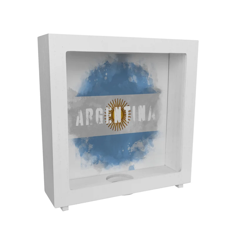 Spardose mit Argentinien-Flagge im Used Look - Sparschwein für Urlauber