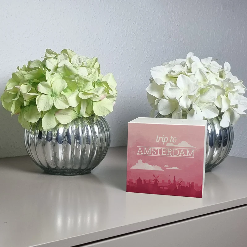Spardose mit schönem Motiv und Text - Trip to Amsterdam