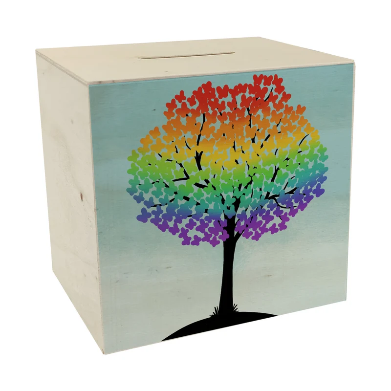Baum in Regenbogenfarben Spardose