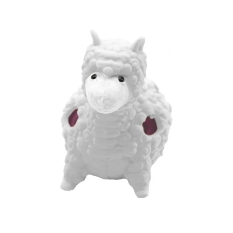 Lama Stressball in weiß mit Gel-Perlen