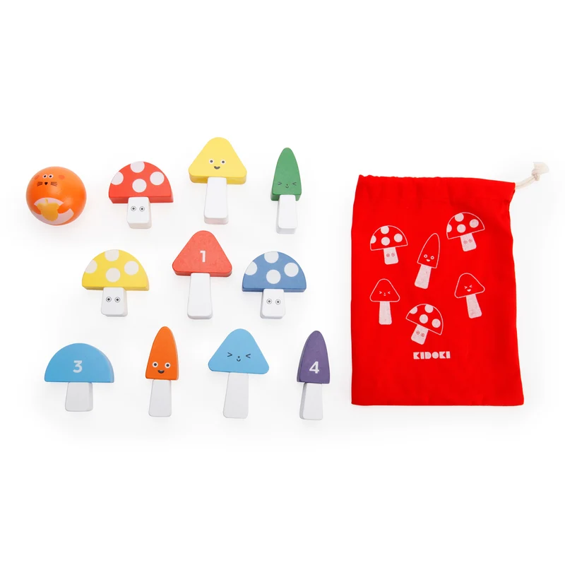 Mini Pilze Bowling mit 10 Kegeln
