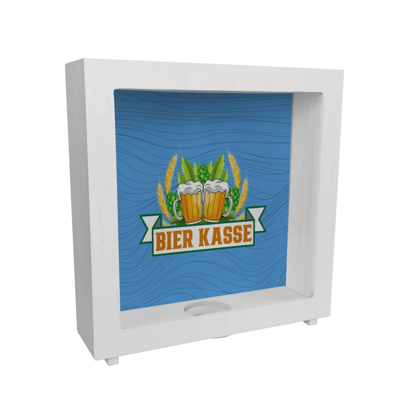 Bier Kasse Spardose mit Hopfen und Ähren