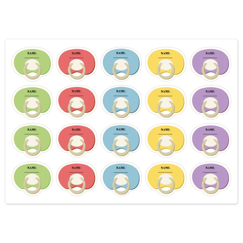 Wo ist mein Schnuller? Babyparty Spiel mit 20 Aufklebern