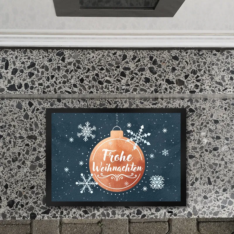 Frohe Weihnachten Christbaumkugel Fußmatte