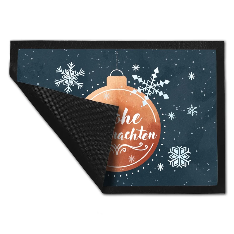 Frohe Weihnachten Christbaumkugel Fußmatte