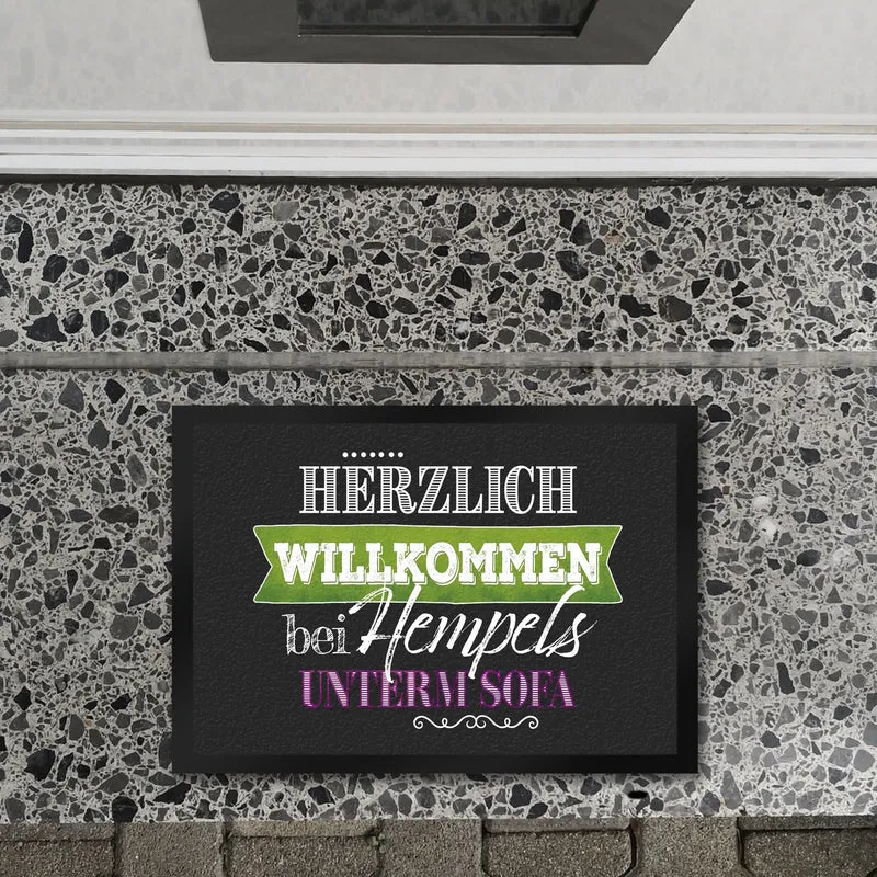 Herzlich Willkommen bei Hempels unterm Sofa Fußmatte mit Motiv