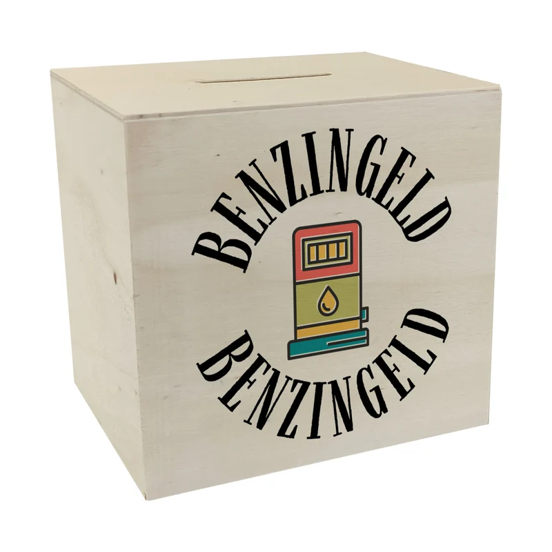 Benzingeld Spardose mit Tanksäule
