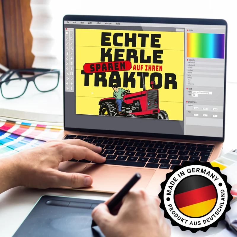 Echte Kerle sparen auf ihren Traktor Spardose für Landwirte