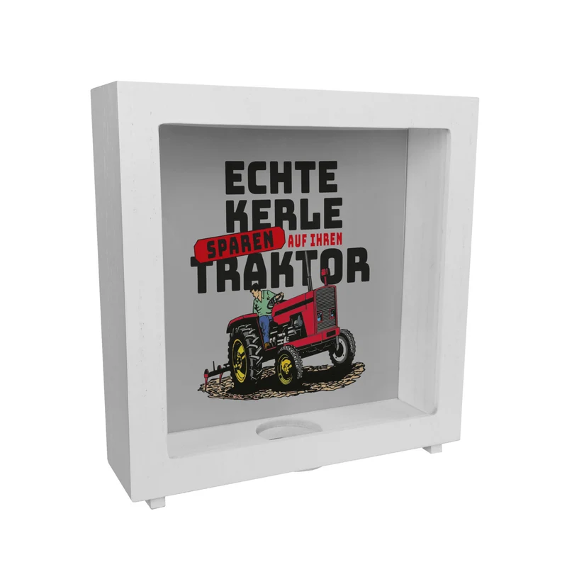 Echte Kerle sparen auf ihren Traktor Spardose für Landwirte