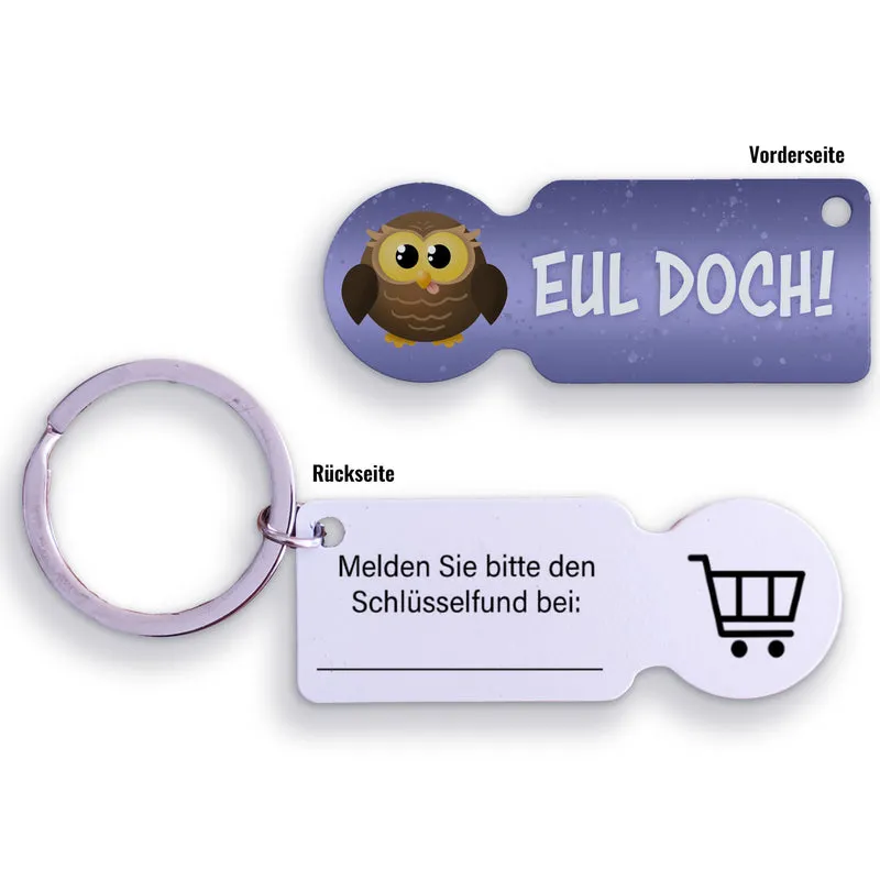 Eul Doch Eule Einkaufswagenchip Schlüsselanhänger mit Kontaktfeld