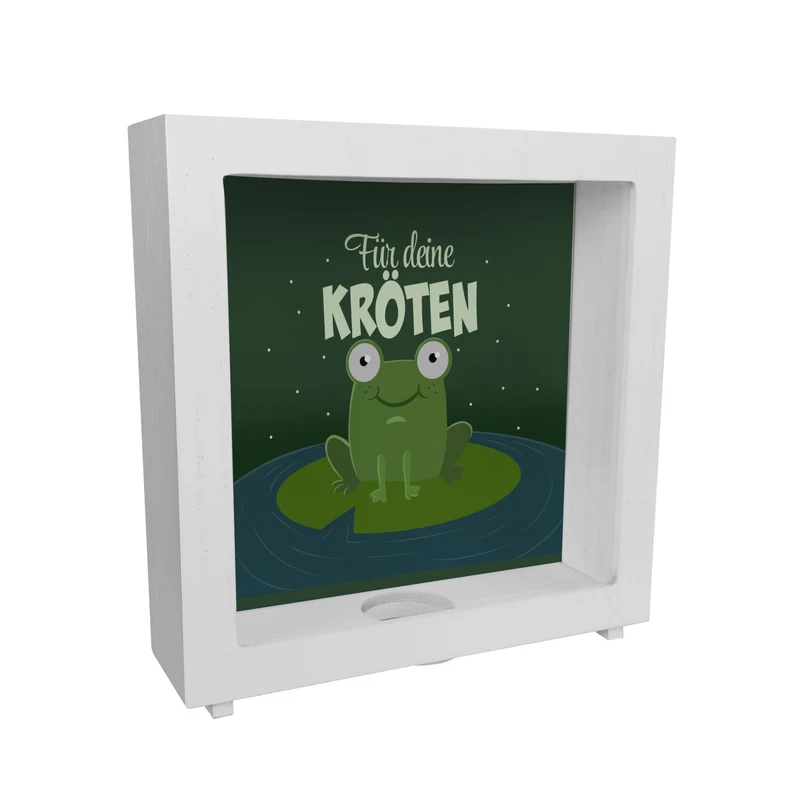 Spardose für Kinder mit niedlichem Frosch und Spruch - Für deine Kröten