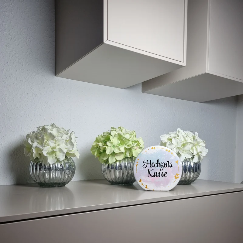 Hochzeit Spardose mit dekorativem Design und goldenen Herzen - Hochzeitskasse