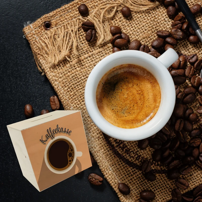 Spardose mit Kaffeetassenmotiv - als Kaffeekasse für Frisöre und Restaurants