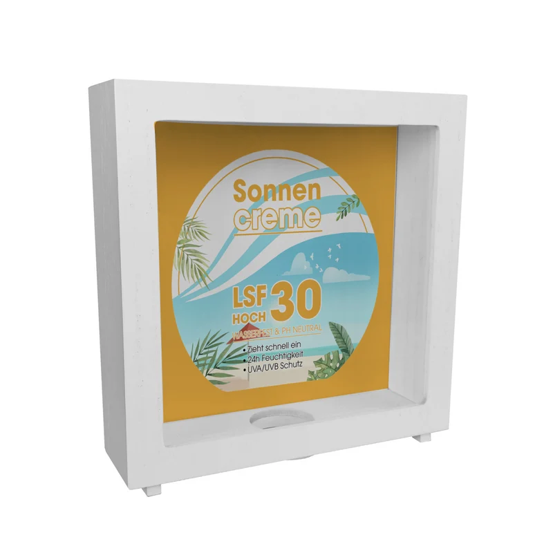 Spardose mit Sonnencreme Motiv - Für Urlauber die auf den Sommerurlaub sparen