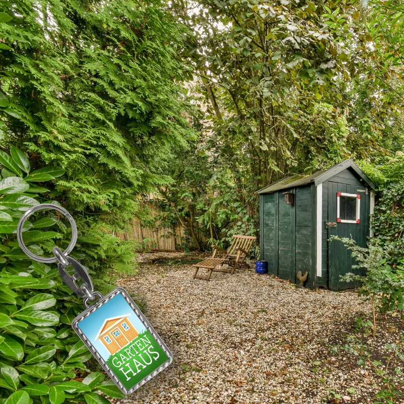 Gartenhaus Schlüsselanhänger mit Gartenhütte