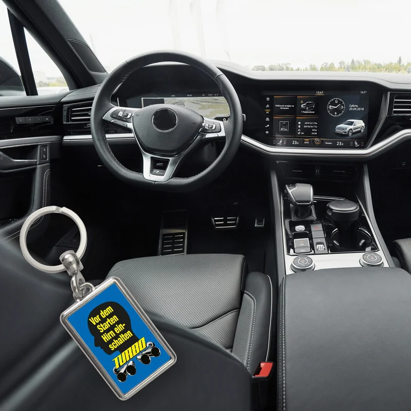 Vor dem Start Hirn einschalten Auto Schlüsselanhänger