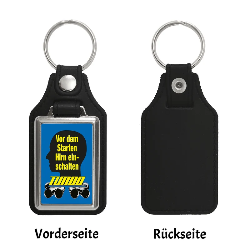 Vor dem Start Hirn einschalten Auto Schlüsselanhänger
