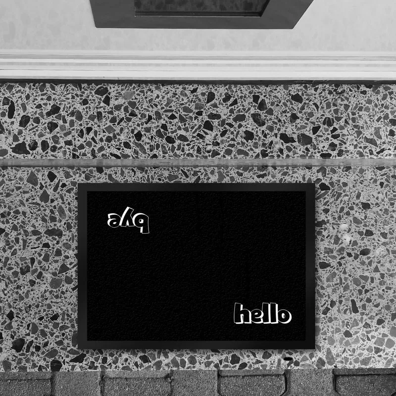 Hello Fußmatte in 35x50 cm mit Spruch hello bye