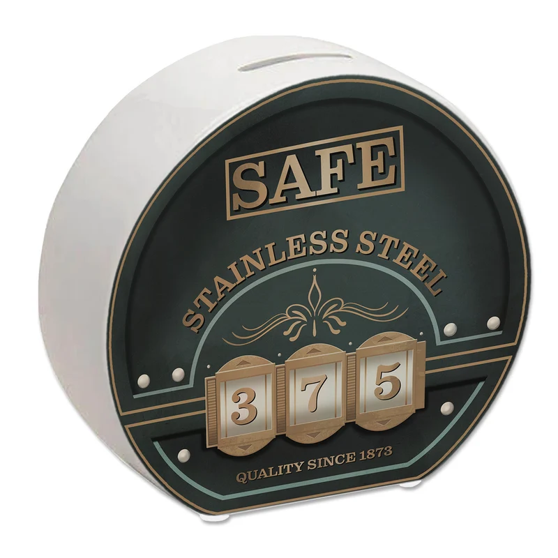 Retro Safe Spardose in Tresor Optik