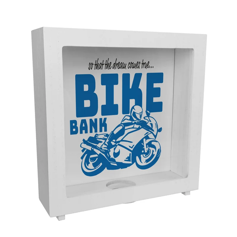 Bike Bank Spardose zum Thema Motorradkauf und Motorrad fahren