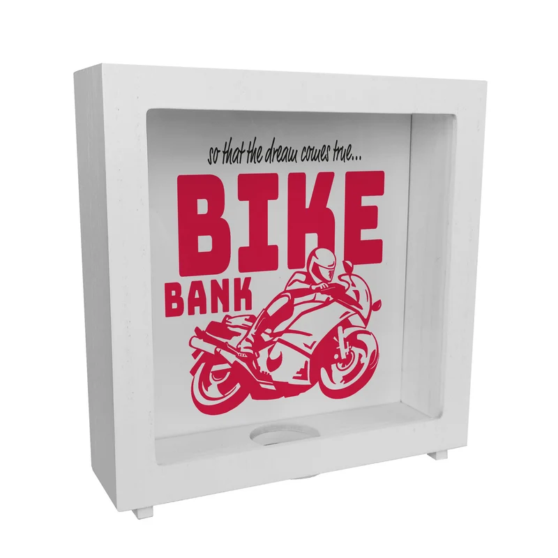 Bike Bank Spardose zum Thema Motorradkauf und Motorrad fahren