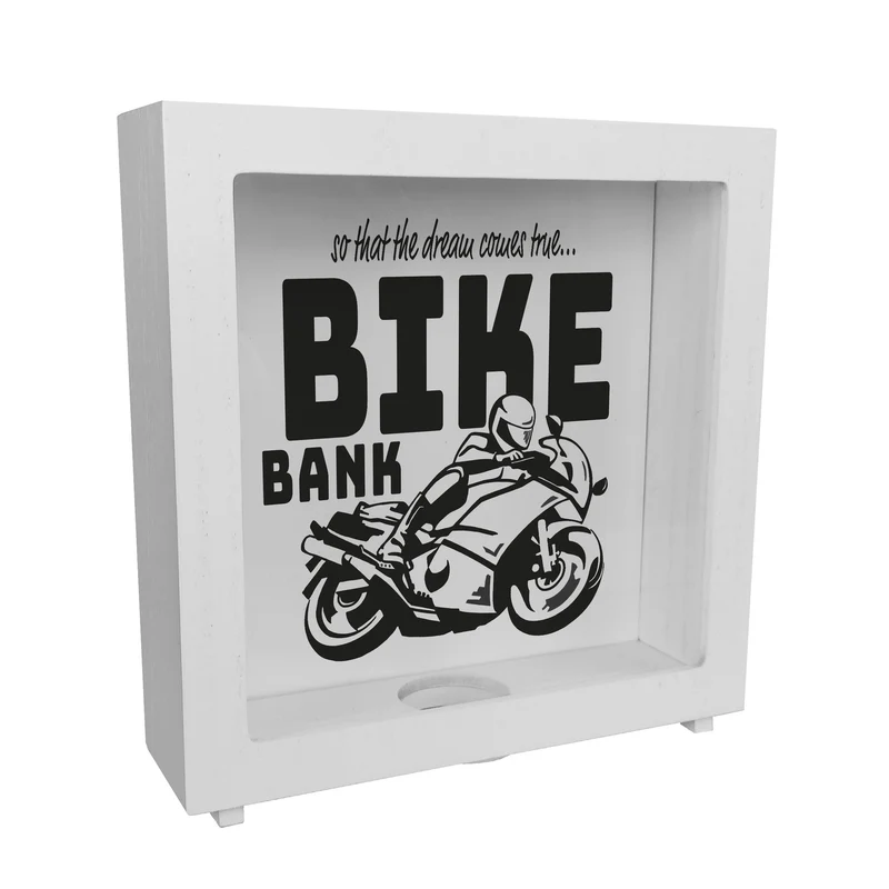 Bike Bank Spardose zum Thema Motorradkauf und Motorrad fahren