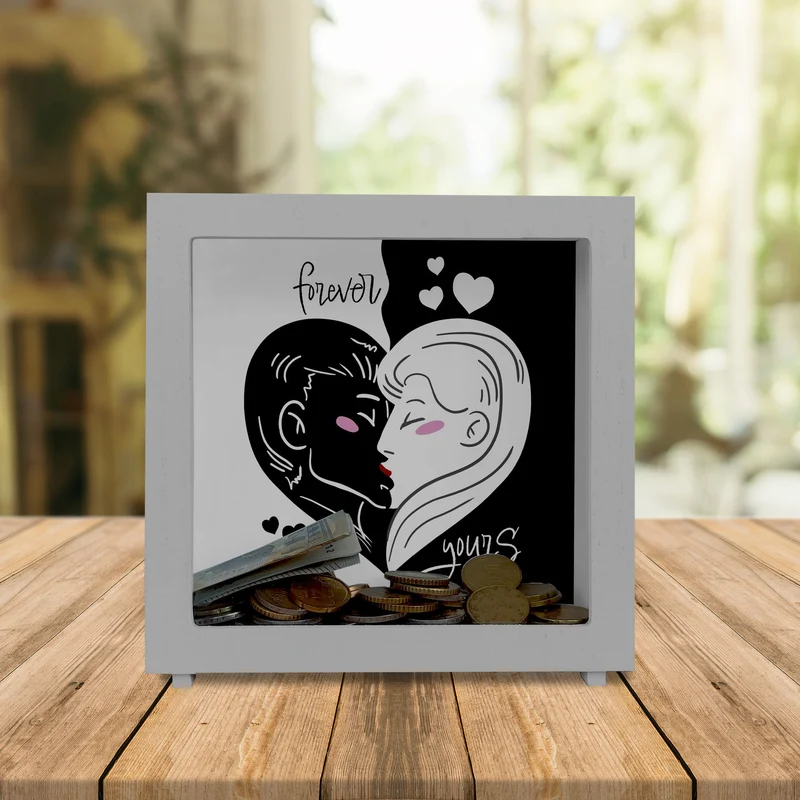 Forever yours Spardose mit küssendem Paar