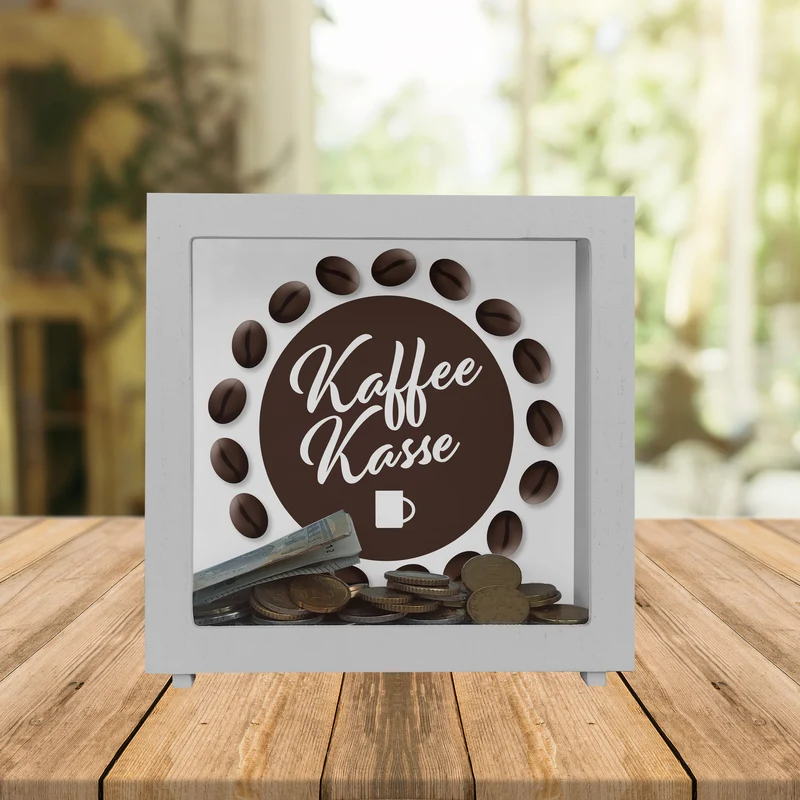 Kaffeekasse Spardose zum Thema Trinkgeld als Geschenk für Frisöre