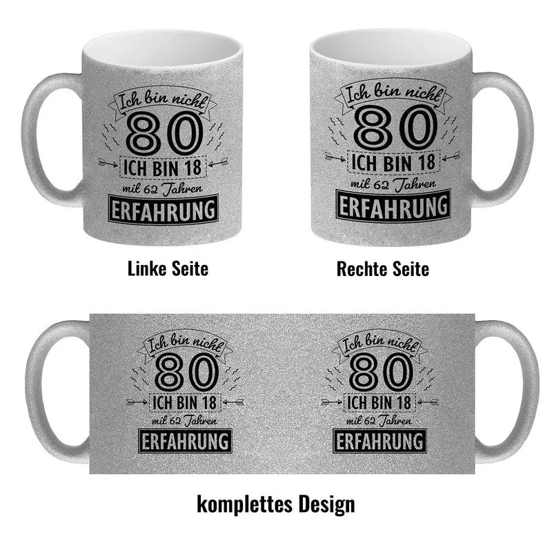 Witziger Kaffeebecher für den 80. Geburtstag mit Motiv: Erfahrung