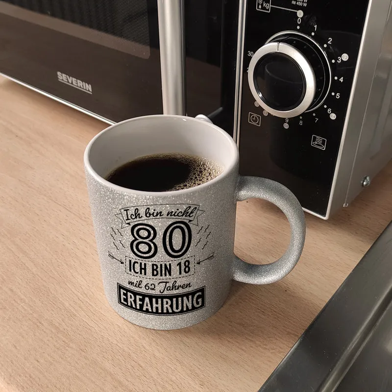 Witziger Kaffeebecher für den 80. Geburtstag mit Motiv: Erfahrung