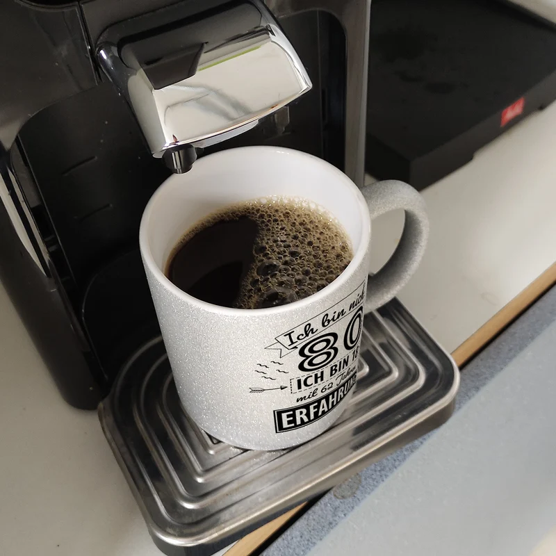 Witziger Kaffeebecher für den 80. Geburtstag mit Motiv: Erfahrung