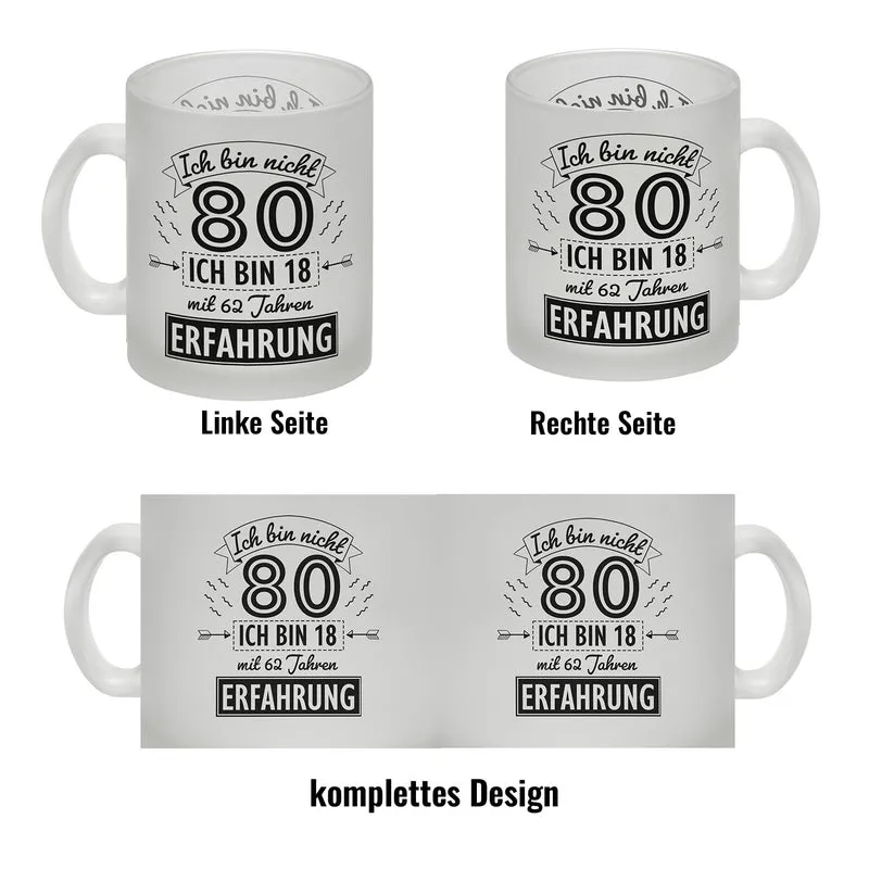 Witziger Kaffeebecher für den 80. Geburtstag mit Motiv: Erfahrung
