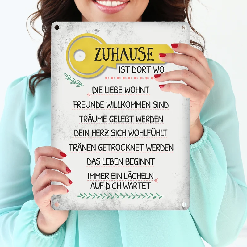 Zuhause ist dort... Metallschild