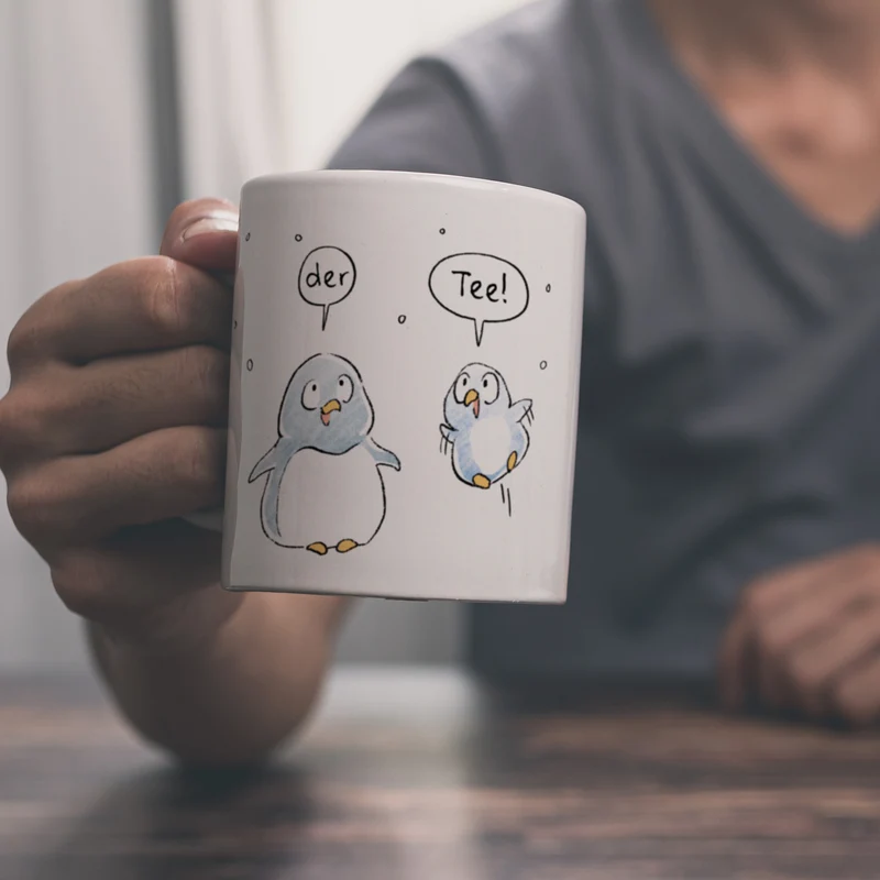 Leise rieselt der Tee Kaffeebecher mit Spruch