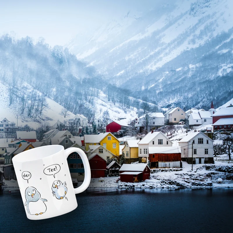 Leise rieselt der Tee Kaffeebecher mit Spruch