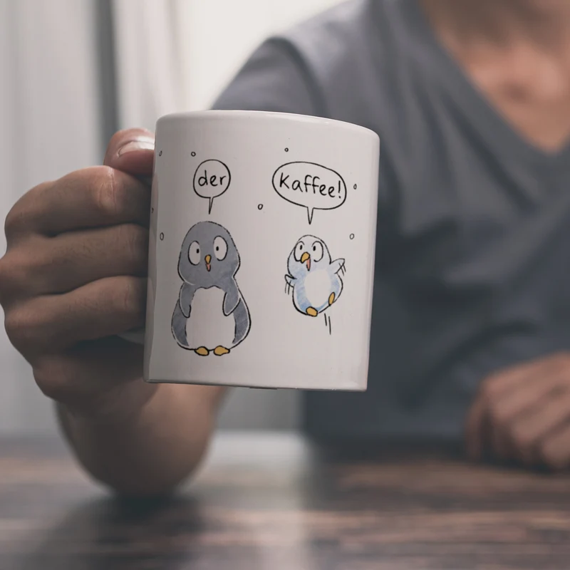 Leise rieselt der Tee Kaffeebecher mit Spruch