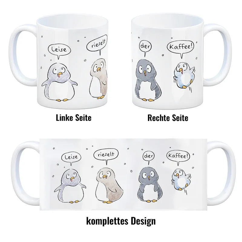 Leise rieselt der Tee Kaffeebecher mit Spruch