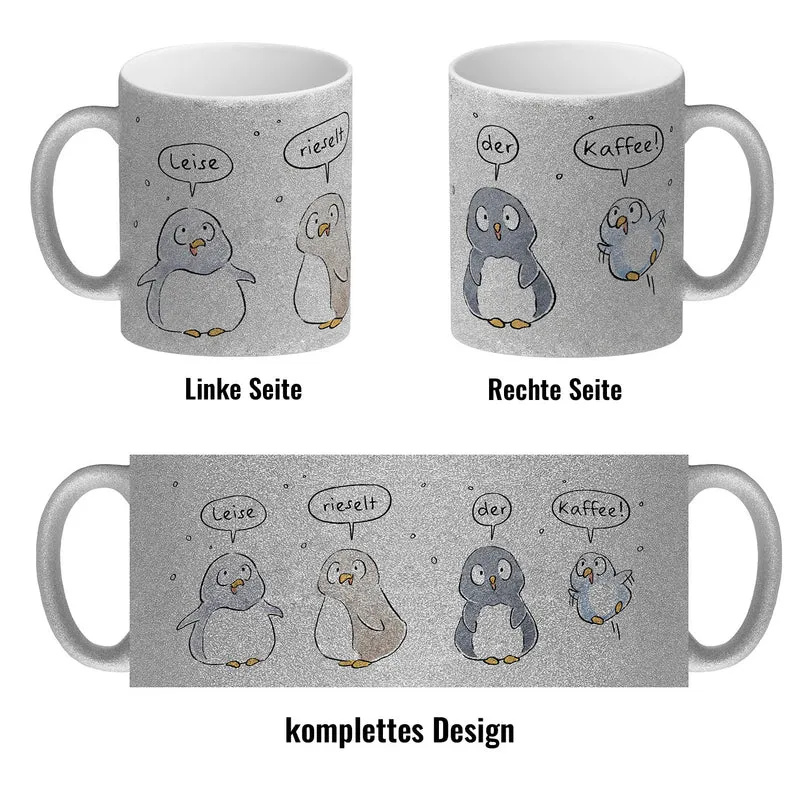 Leise rieselt der Tee Kaffeebecher mit Spruch