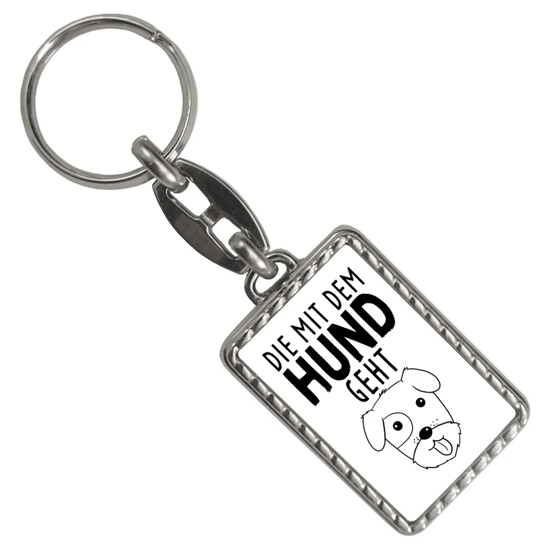 Die mit dem Hund geht Schlüsselanhänger