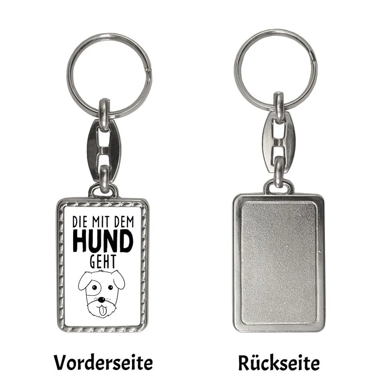 Die mit dem Hund geht Schlüsselanhänger